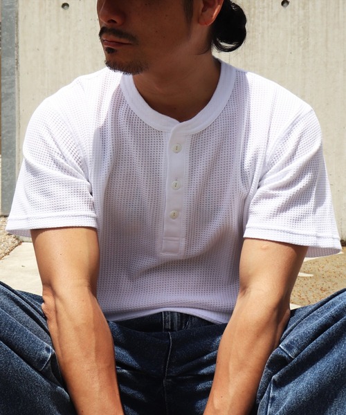 JEMORGAN(ジェーイーモーガン)の「(LK)【JEMORGAN】【パックT】ワッフル ヘンリーネック Tシャツ(Tシャツ/カットソー・メンズ・ホワイト/ブラック/杢グレー・MEDIUM/LARGE/X-LARGE/SMALL)」の5枚目の写真