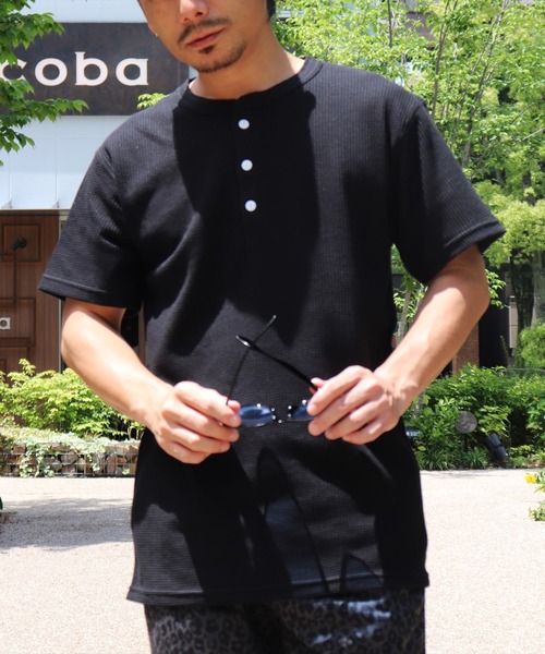 JEMORGAN(ジェーイーモーガン)の「(LK)【JEMORGAN】【パックT】ワッフル ヘンリーネック Tシャツ(Tシャツ/カットソー・メンズ・ホワイト/ブラック/杢グレー・MEDIUM/LARGE/X-LARGE/SMALL)」の7枚目の写真