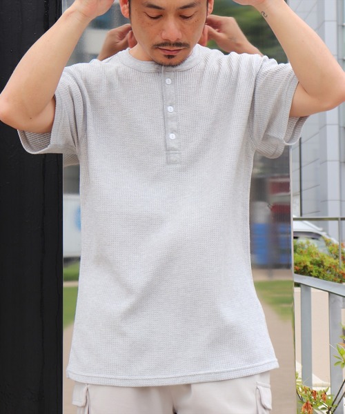 JEMORGAN(ジェーイーモーガン)の「(LK)【JEMORGAN】【パックT】ワッフル ヘンリーネック Tシャツ(Tシャツ/カットソー・メンズ・ホワイト/ブラック/杢グレー・MEDIUM/LARGE/X-LARGE/SMALL)」の9枚目の写真