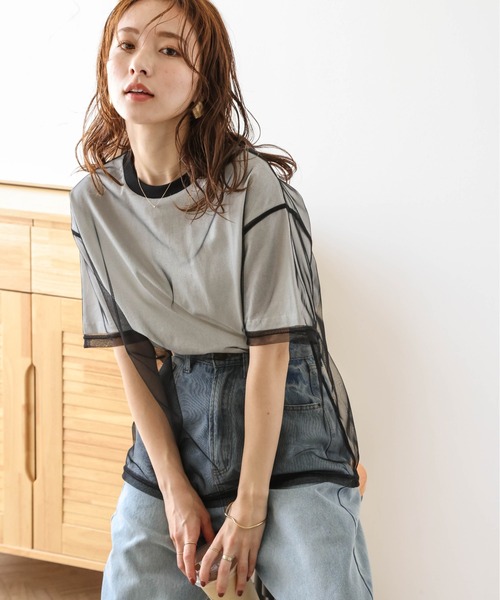ジェンダーレス レイヤード チュール Tシャツ ユニセックス 限定 楽天市場】java ジャバ tシャツ レディース 半袖 チュール 透け