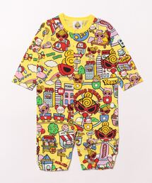 ヒスミニhysteric-mini黄色いキャラクター刺繍ロンパース ヒスミニhysteric-mini黄色いキャラクター刺繍ロンパース