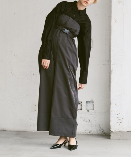 Happy John（ハッピージョン）の「roll up bare overalls/ロールアップベアサロペット（サロペット/オーバーオール・レディース・チャコールグレー/ブラック・FREE）」の2枚目の写真