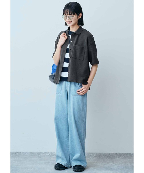 ブラウス シャツ ＴＨＲＥＥ　ＦＩＦＴＹ　ＳＴＡＮＤＡＲＤシャンブレーのシャツジャケット レディース THREE FIFTY STANDARD ブラウス シャツ THREE FIFTY