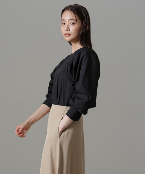 NANO universe（ナノユニバース）の「ボリュームスリーブブラウス（シャツ/ブラウス・レディース・ブラック/ライトブルー/ホワイト・FREE）」の10枚目の写真