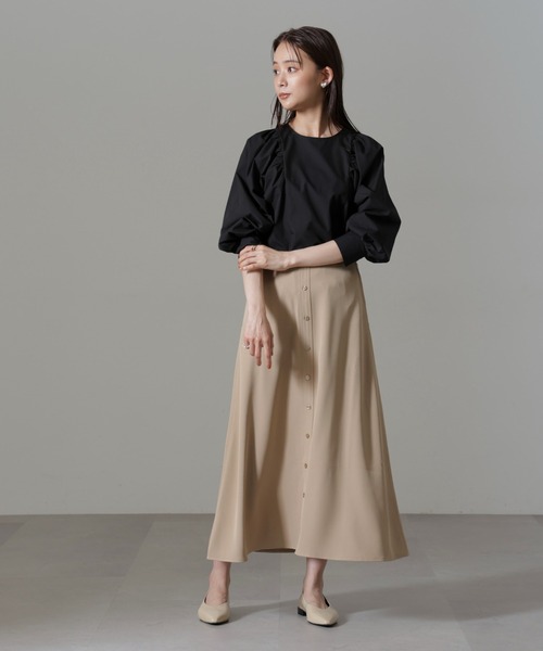 NANO universe（ナノユニバース）の「ボリュームスリーブブラウス（シャツ/ブラウス・レディース・ブラック/ライトブルー/ホワイト・FREE）」の6枚目の写真