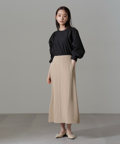 NANO universe（ナノユニバース）の「ボリュームスリーブブラウス（シャツ/ブラウス・レディース・ブラック/ライトブルー/ホワイト・FREE）」の5枚目の写真