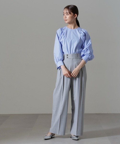 NANO universe（ナノユニバース）の「ボリュームスリーブブラウス（シャツ/ブラウス・レディース・ブラック/ライトブルー/ホワイト・FREE）」の21枚目の写真