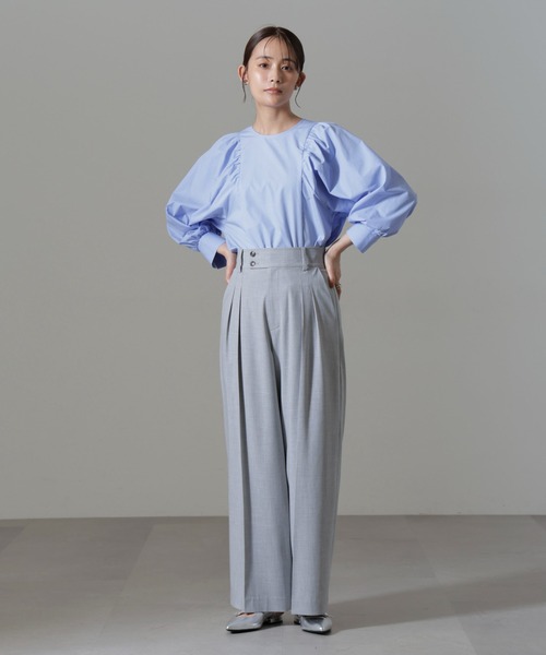 NANO universe（ナノユニバース）の「ボリュームスリーブブラウス（シャツ/ブラウス・レディース・ブラック/ライトブルー/ホワイト・FREE）」の20枚目の写真