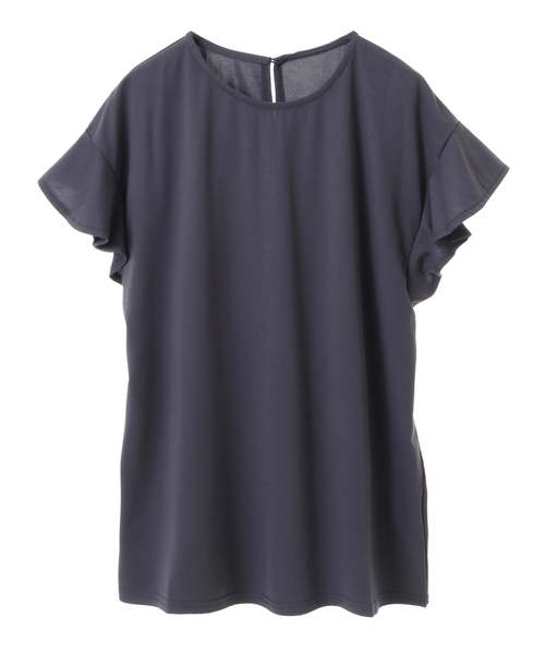 SOFFITTO(ソフィット)の「接触冷感ポンチ袖フリルプルオーバー(取り扱い店舗限定)(Tシャツ/カットソー・レディース・オフホワイト/ダークオレンジ/グレー・FREE)」の2枚目の写真