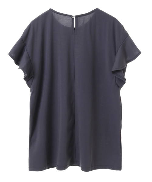 SOFFITTO(ソフィット)の「接触冷感ポンチ袖フリルプルオーバー(取り扱い店舗限定)(Tシャツ/カットソー・レディース・オフホワイト/ダークオレンジ/グレー・FREE)」の4枚目の写真