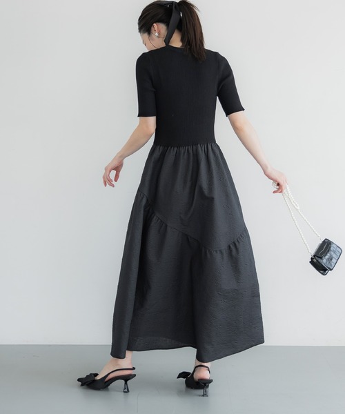 coca（coca）（コカ）の「【WEB限定セール】上品エンボスドッキングワンピース（ワンピース・レディース・ネイビー/ブラック・ONE SIZE）」の12枚目の写真