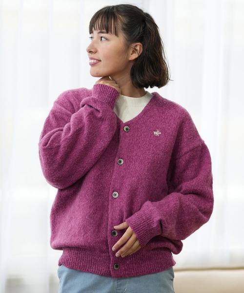 パラスパレス　カーディガン　アルパカ　モヘヤ　グラデーション　茶　紫 パラスパレス カーディガン アルパカ モヘヤ グラデーション 茶 紫