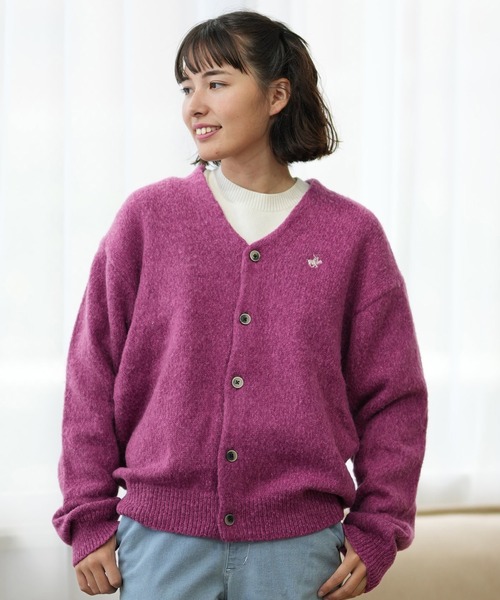 新品タグ付き✨【バビロン】カーディガン アイボリー 定価42,900円 ウール BABYLONE（バビロン）の「BABYLONE/Vネックリブカーディガン【手洗い