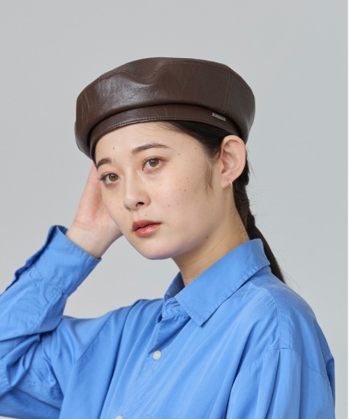 【セール】OVERRIDE FAKE LEATHER BERET SGP / オーバーライド（ハンチング/ベレー帽）｜OVERRIDE（オーバーライド）