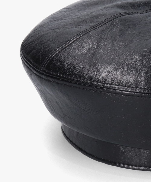【セール】OVERRIDE FAKE LEATHER BERET SGP / オーバーライド（ハンチング/ベレー帽）｜OVERRIDE（オーバーライド）