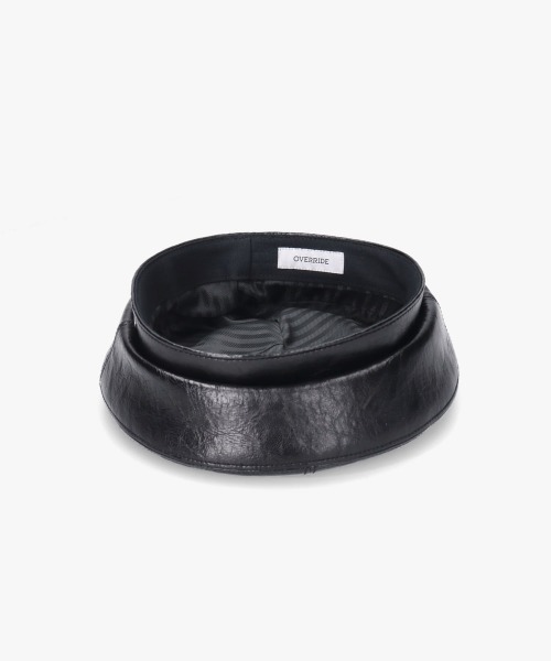 【セール】OVERRIDE FAKE LEATHER BERET SGP / オーバーライド（ハンチング/ベレー帽）｜OVERRIDE（オーバーライド）