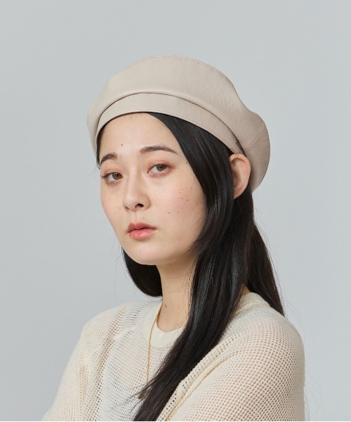 【セール】OVERRIDE FAKE LEATHER BERET SGP / オーバーライド（ハンチング/ベレー帽）｜OVERRIDE（オーバーライド）