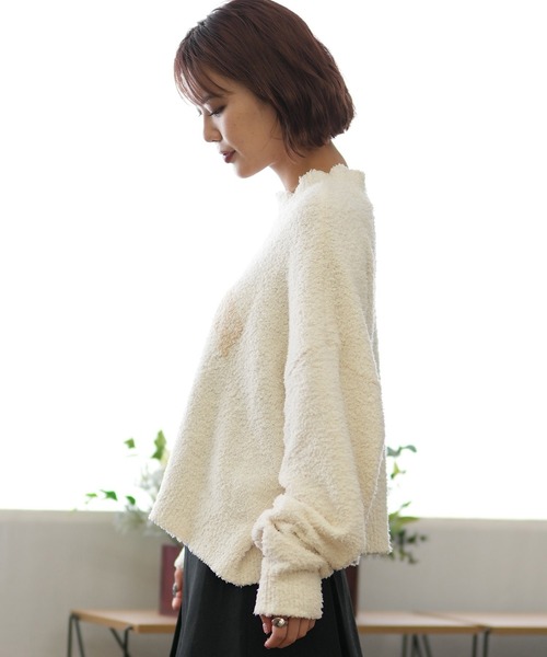 Hurley （ハーレー）の「Hurley/ハーレー クロップド丈 セーター WCKT242007（ニット/セーター・レディース・ブラウン/ホワイト/ブラック・FREE）」の5枚目の写真