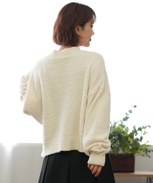 Hurley （ハーレー）の「Hurley/ハーレー クロップド丈 セーター WCKT242007（ニット/セーター・レディース・ブラウン/ホワイト/ブラック・FREE）」の6枚目の写真