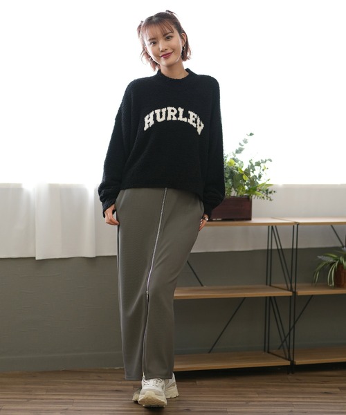 Hurley （ハーレー）の「Hurley/ハーレー クロップド丈 セーター WCKT242007（ニット/セーター・レディース・ブラウン/ホワイト/ブラック・FREE）」の11枚目の写真