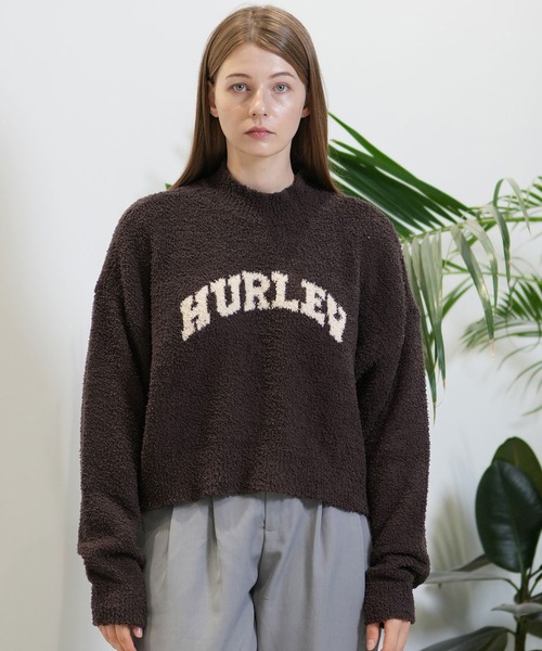 Hurley （ハーレー）の「Hurley/ハーレー クロップド丈 セーター WCKT242007（ニット/セーター・レディース・ブラウン/ホワイト/ブラック・FREE）」の13枚目の写真