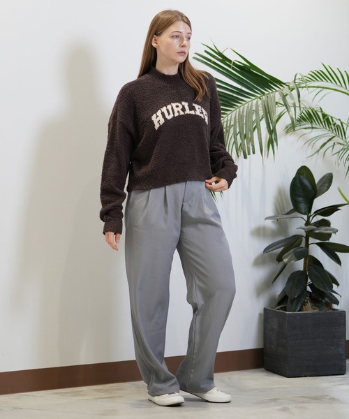 Hurley （ハーレー）の「Hurley/ハーレー クロップド丈 セーター WCKT242007（ニット/セーター・レディース・ブラウン/ホワイト/ブラック・FREE）」の16枚目の写真