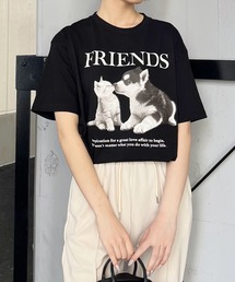 spiritoso スピリトーゾ FRIENDS シートプリントTシャツ