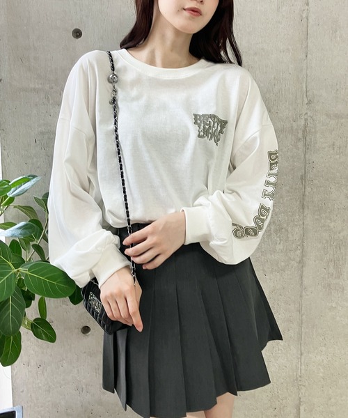 GLAMOROUS JANE(グラマラスジェーン)の「BETTY BOOPバイクバックプリントロンT(Tシャツ/カットソー・レディース・オフホワイト/チャコールグレー/ブラック・FREE)」の9枚目の写真