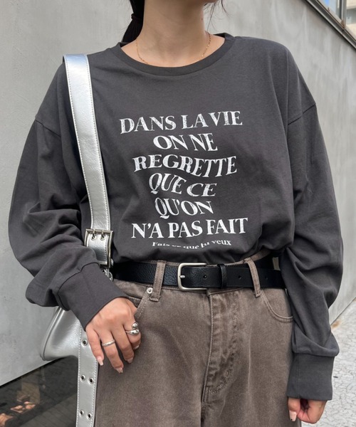 CIAOPANIC TYPY（チャオパニックティピー）の「アソートプリントロンTEE（Tシャツ/カットソー・レディース・チャコールグレー/グレー/ブラック/グレー系その他/ホワイト系その他/ホワイト・ONE SIZE）」の4枚目の写真