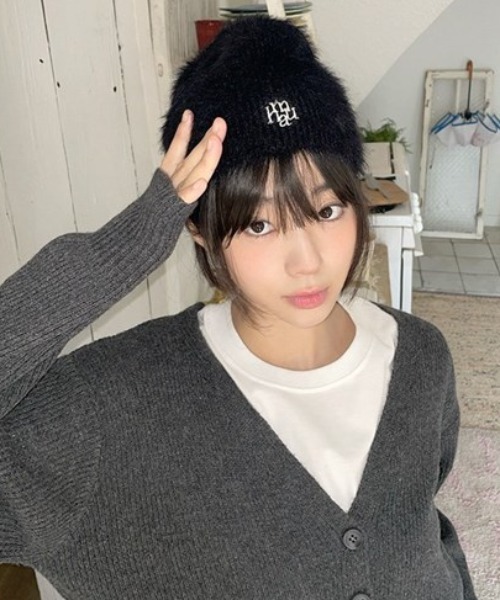 [muahmuah]STITCH WOOL KNIT CROP カーディガン★新作・24AW★ STITCH WOOL KNIT CROP CARDIGAN - muahmuah | 60% - Asian
