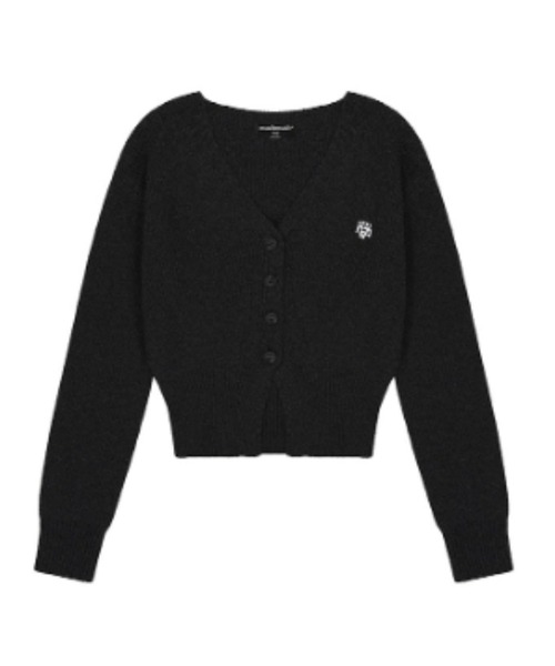 [muahmuah]STITCH WOOL KNIT CROP カーディガン★新作・24AW★ MUAHMUAH STITCH WOOL KNIT CROP CARDIGAN [MUJK24003]