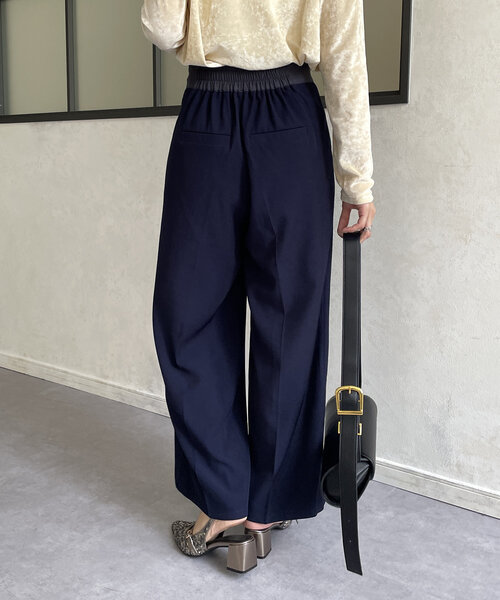 Thevon（ゼボン）の「ウエスト配色タックパンツ（その他パンツ・レディース・アイボリー/ネイビー/グレー・S/M）」の9枚目の写真