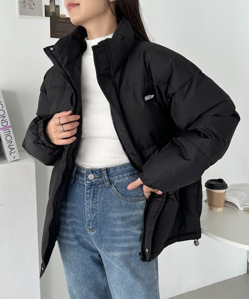 CLEA(クレア)の「ユニセックス オーバーサイズエコダウンブルゾン(ダウンジャケット/コート・レディース・ブラック/ホワイト・M/L)」の21枚目の写真