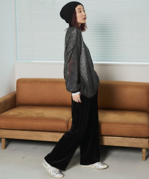 Auntie Rosa Holiday（アンティローザホリデー）の「2WAYベロアイージーパンツ（その他パンツ・レディース・ブラック/ベージュ・FREE）」の9枚目の写真