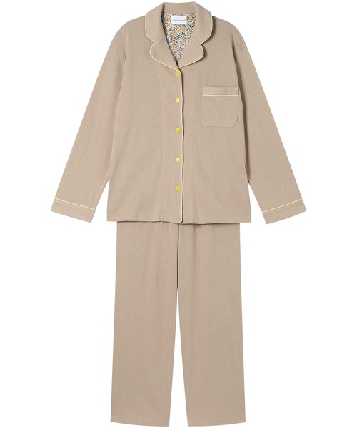 une nana cool（ウンナナクール）の「【綿100％】フライスパジャマ MADE WITH LIBERTY FABRIC（ルームウェア/パジャマ・レディース・ダークネイビー/テラコッタ/クリーム/ボルドー/クリアブラック/ライトオリーブ/マスタード/マジェンタ/ブルーグレー/ラベンダー/モカ/カーキブラウン/オートミール/カーキオリーブ/ピンクベージュ/ネイビー/ブラウン/レッド/オリーブ/サックスブルー/ピンク/アイボリー/モスグリーン/エメラルド/サンドベージュ/ライトブラウン/アッシュグレー/ブラック/エンジ/パープル/ベージュ・L/M）」の12枚目の写真