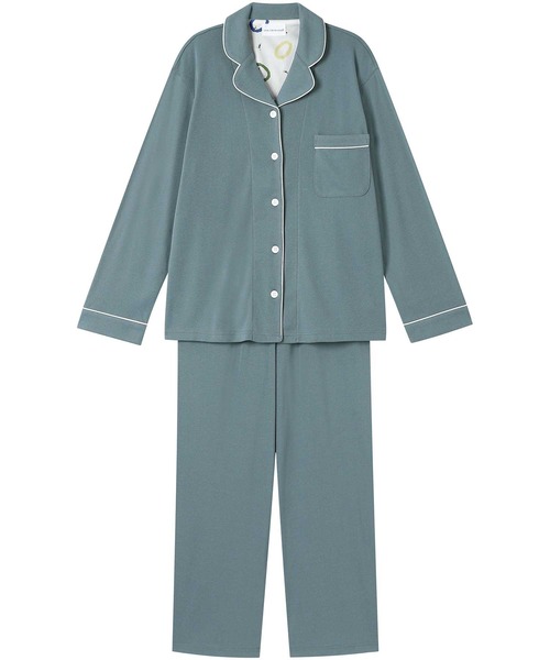 une nana cool（ウンナナクール）の「【綿100％】フライスパジャマ MADE WITH LIBERTY FABRIC（ルームウェア/パジャマ・レディース・ダークネイビー/テラコッタ/クリーム/ボルドー/クリアブラック/ライトオリーブ/マスタード/マジェンタ/ブルーグレー/ラベンダー/モカ/カーキブラウン/オートミール/カーキオリーブ/ピンクベージュ/ネイビー/ブラウン/レッド/オリーブ/サックスブルー/ピンク/アイボリー/モスグリーン/エメラルド/サンドベージュ/ライトブラウン/アッシュグレー/ブラック/エンジ/パープル/ベージュ・L/M）」の17枚目の写真