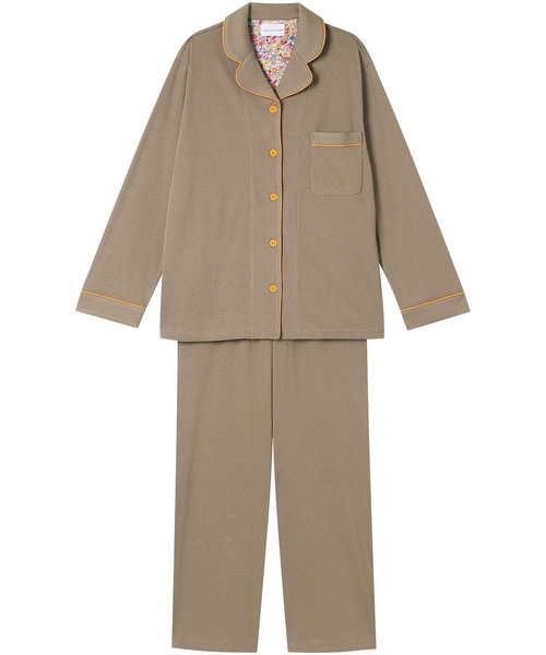 une nana cool（ウンナナクール）の「【綿100％】フライスパジャマ MADE WITH LIBERTY FABRIC（ルームウェア/パジャマ・レディース・ダークネイビー/テラコッタ/クリーム/ボルドー/クリアブラック/ライトオリーブ/マスタード/マジェンタ/ブルーグレー/ラベンダー/モカ/カーキブラウン/オートミール/カーキオリーブ/ピンクベージュ/ネイビー/ブラウン/レッド/オリーブ/サックスブルー/ピンク/アイボリー/モスグリーン/エメラルド/サンドベージュ/ライトブラウン/アッシュグレー/ブラック/エンジ/パープル/ベージュ・L/M）」の13枚目の写真