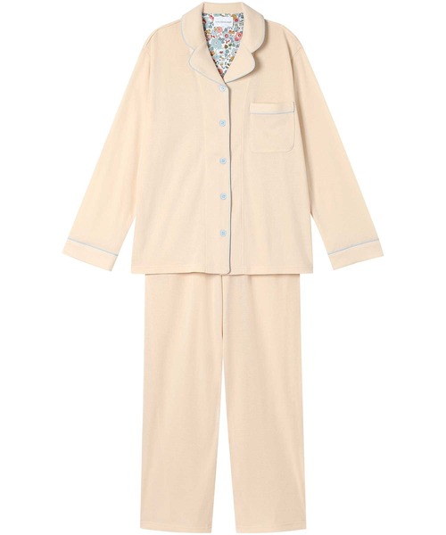 une nana cool（ウンナナクール）の「【綿100％】フライスパジャマ MADE WITH LIBERTY FABRIC（ルームウェア/パジャマ・レディース・ダークネイビー/テラコッタ/クリーム/ボルドー/クリアブラック/ライトオリーブ/マスタード/マジェンタ/ブルーグレー/ラベンダー/モカ/カーキブラウン/オートミール/カーキオリーブ/ピンクベージュ/ネイビー/ブラウン/レッド/オリーブ/サックスブルー/ピンク/アイボリー/モスグリーン/エメラルド/サンドベージュ/ライトブラウン/アッシュグレー/ブラック/エンジ/パープル/ベージュ・L/M）」の14枚目の写真