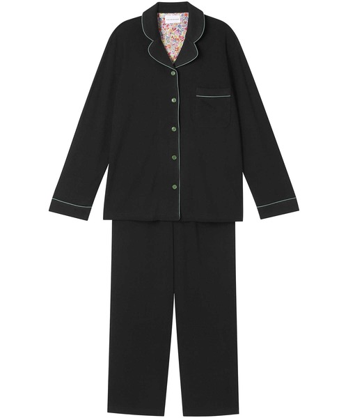 une nana cool（ウンナナクール）の「【綿100％】フライスパジャマ MADE WITH LIBERTY FABRIC（ルームウェア/パジャマ・レディース・ダークネイビー/テラコッタ/クリーム/ボルドー/クリアブラック/ライトオリーブ/マスタード/マジェンタ/ブルーグレー/ラベンダー/モカ/カーキブラウン/オートミール/カーキオリーブ/ピンクベージュ/ネイビー/ブラウン/レッド/オリーブ/サックスブルー/ピンク/アイボリー/モスグリーン/エメラルド/サンドベージュ/ライトブラウン/アッシュグレー/ブラック/エンジ/パープル/ベージュ・L/M）」の4枚目の写真