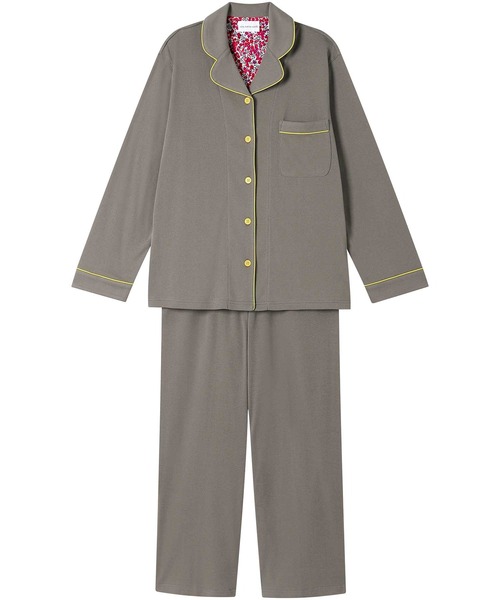 une nana cool（ウンナナクール）の「【綿100％】フライスパジャマ MADE WITH LIBERTY FABRIC（ルームウェア/パジャマ・レディース・ダークネイビー/テラコッタ/クリーム/ボルドー/クリアブラック/ライトオリーブ/マスタード/マジェンタ/ブルーグレー/ラベンダー/モカ/カーキブラウン/オートミール/カーキオリーブ/ピンクベージュ/ネイビー/ブラウン/レッド/オリーブ/サックスブルー/ピンク/アイボリー/モスグリーン/エメラルド/サンドベージュ/ライトブラウン/アッシュグレー/ブラック/エンジ/パープル/ベージュ・L/M）」の9枚目の写真