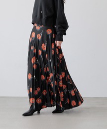 yuw | プリントプリーツスカート　213676(スカート)