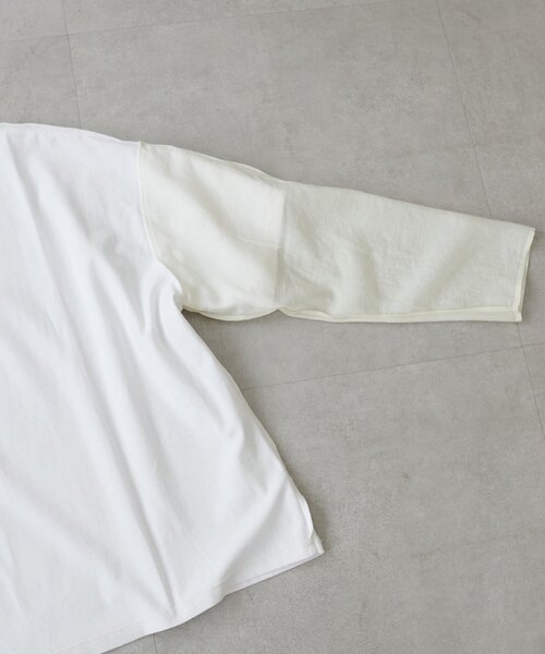 DISCOAT(ディスコート)の「【WEB限定】レイヤードビッグロングTシャツ(Tシャツ/カットソー・レディース・ブラック/ベージュ/オフホワイト/ブラウン・FREE)」の22枚目の写真