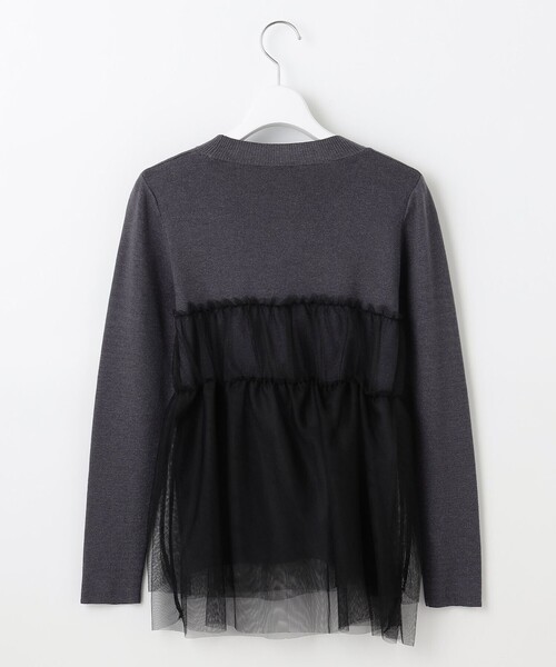 【セール】【洗える】チュールコンビ プルオーバーニット（ニット/セーター）｜Feroux（フェルゥ）