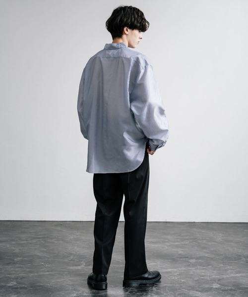 これからの夏にピッタリ！大活躍！ ROARK ストライプシャツ Mサイズ 黒/青 BY STREET OR BY TRAIL“ LS PHOTO TEE / LS Tee ( ロング