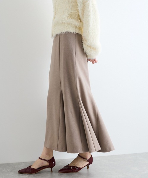 【新色追加】【美easy】ウーリッシュバックレースアップマーメイドスカート【洗える】（スカート）｜VIS（ビス）