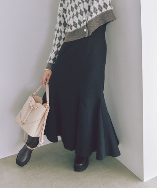 VIS（ビス）の「美easyウーリッシュバックレースアップマーメイドSK（スカート・レディース・グレー/ブラック/ベージュ/キナリ・L/S/M/SS）」の11枚目の写真