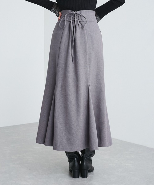 VIS（ビス）の「美easyウーリッシュバックレースアップマーメイドSK（スカート・レディース・グレー/ブラック/ベージュ/キナリ・L/S/M/SS）」の7枚目の写真