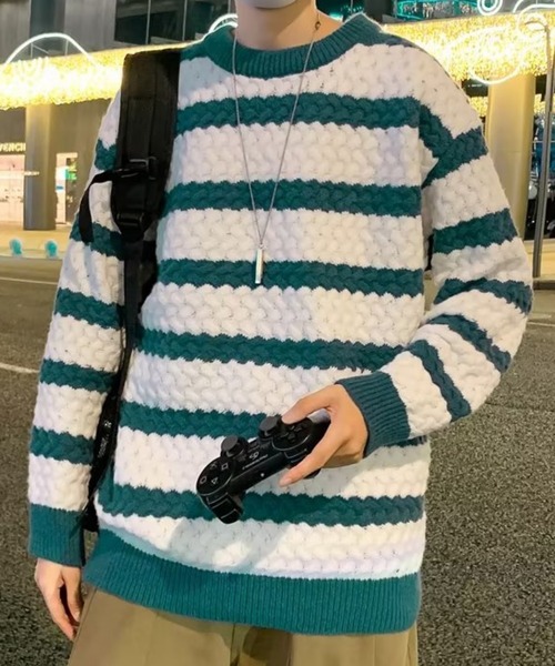 MGV(エムジーヴィー)の「ベーシックボーダーニット(ニット/セーター・メンズ・グリーン/ブラック/ブルー・MEDIUM/LARGE/X-LARGE)」の5枚目の写真