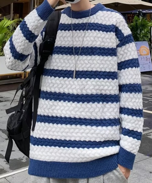 MGV(エムジーヴィー)の「ベーシックボーダーニット(ニット/セーター・メンズ・グリーン/ブラック/ブルー・MEDIUM/LARGE/X-LARGE)」の10枚目の写真