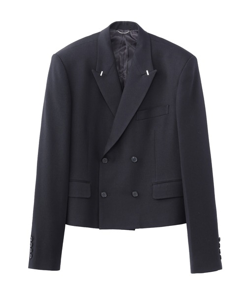 JOHN LAWRENCE SULLIVAN（ジョンローレンスサリバン）の「WOOL GABARDINE SPENCER JACKET（テーラードジャケット・メンズ・ブラック/グレー・44/46）」の2枚目の写真